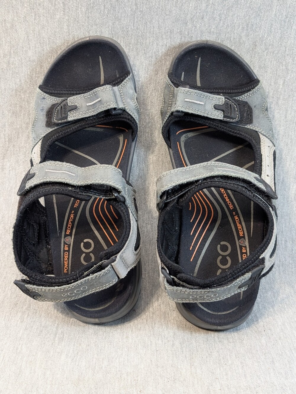 Ecco Offroad Yucatan Sandals Men's 12-12.5 Gray Black Lightweight